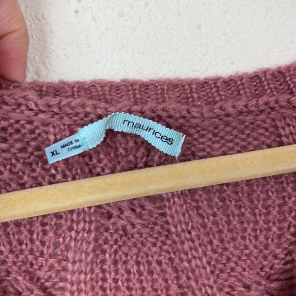 Maurices | Pink Mauve Chunky Knit Sweater XL - Picture 4 of 8